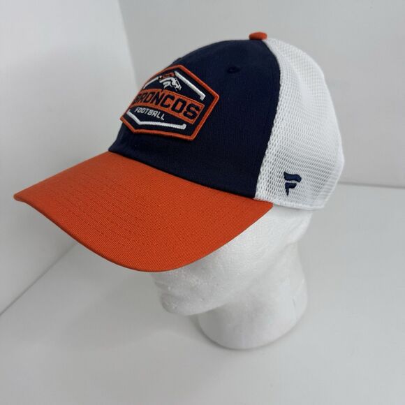 DENVER BRONCOS NFL Snapback Mesh Trucker Hat Cap Patch Fanatics - Picture 2 of 8